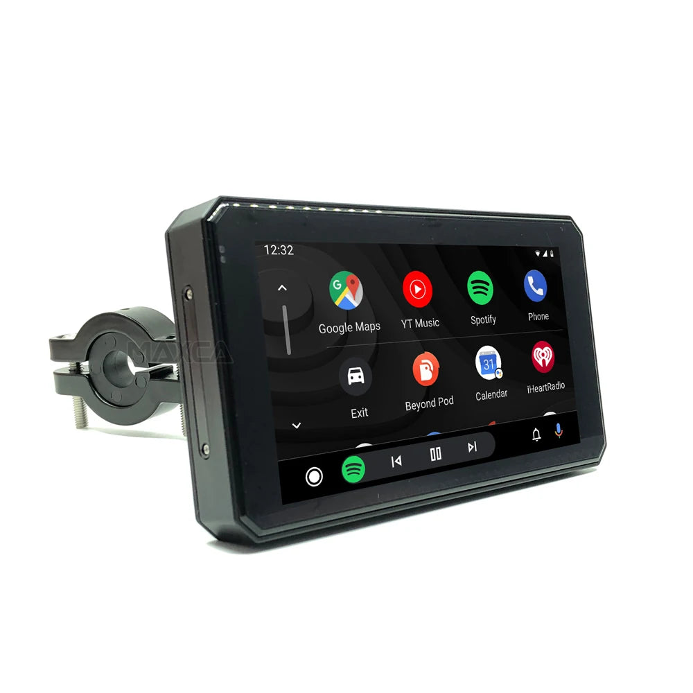 Maxca X6  Wireless Apple CarPlay Android Auto Navigation Motorcycle  IP67 Waterproof  Light Sensor Multimedia Player