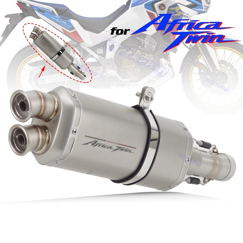 AfricaTwin 2020 2021 2022-2024 Motorcycle Exhaust Middle Link Pipe Dual Exit Muffler DB Killer Escape for Honda CRF1100 CRF1100L