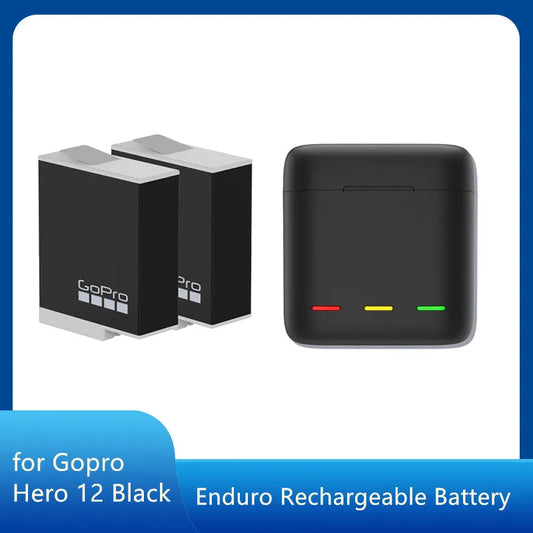 Enduro Rechargeable Battery 1720mAh for Gopro HERO12 HERO11 HERO10 Black Optional TELESIN Charger Box for Gopro
