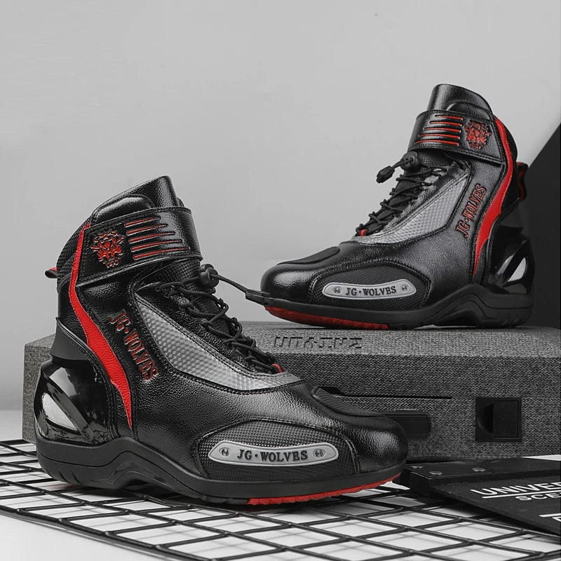 New Motorcross Riding Shoes Microfiber Men Women Motorcycle Racing Protective Ankle Boots Anticollision Non-slip New Moto Boots