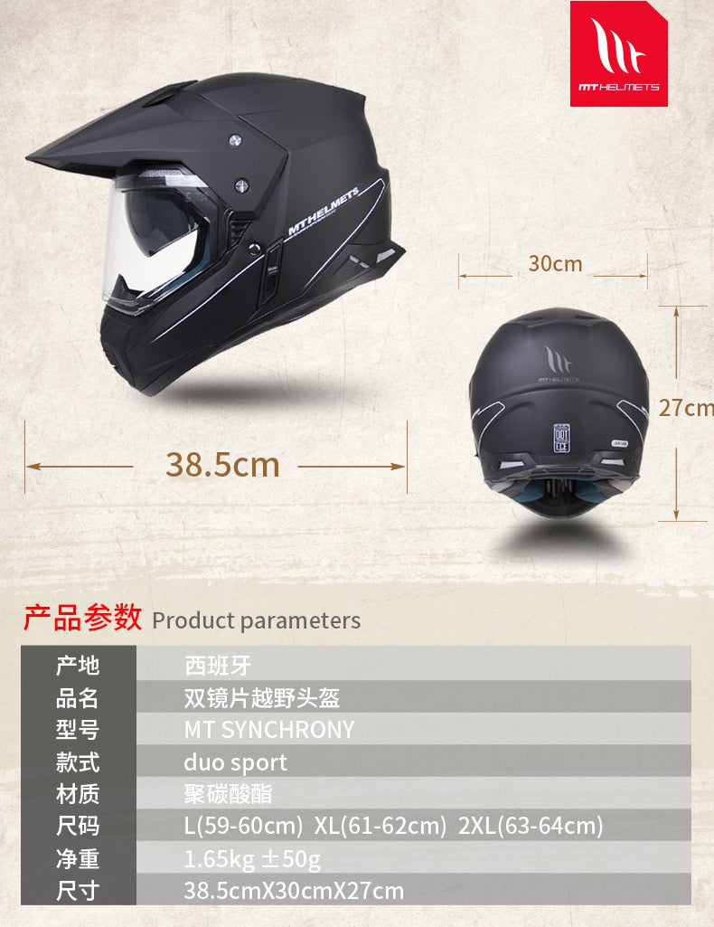 Original MT Off-road Helmet Rally Motorcycle Helmet ECE DOT Certified Helmet Off-road Equipment Motorcycle Accessories