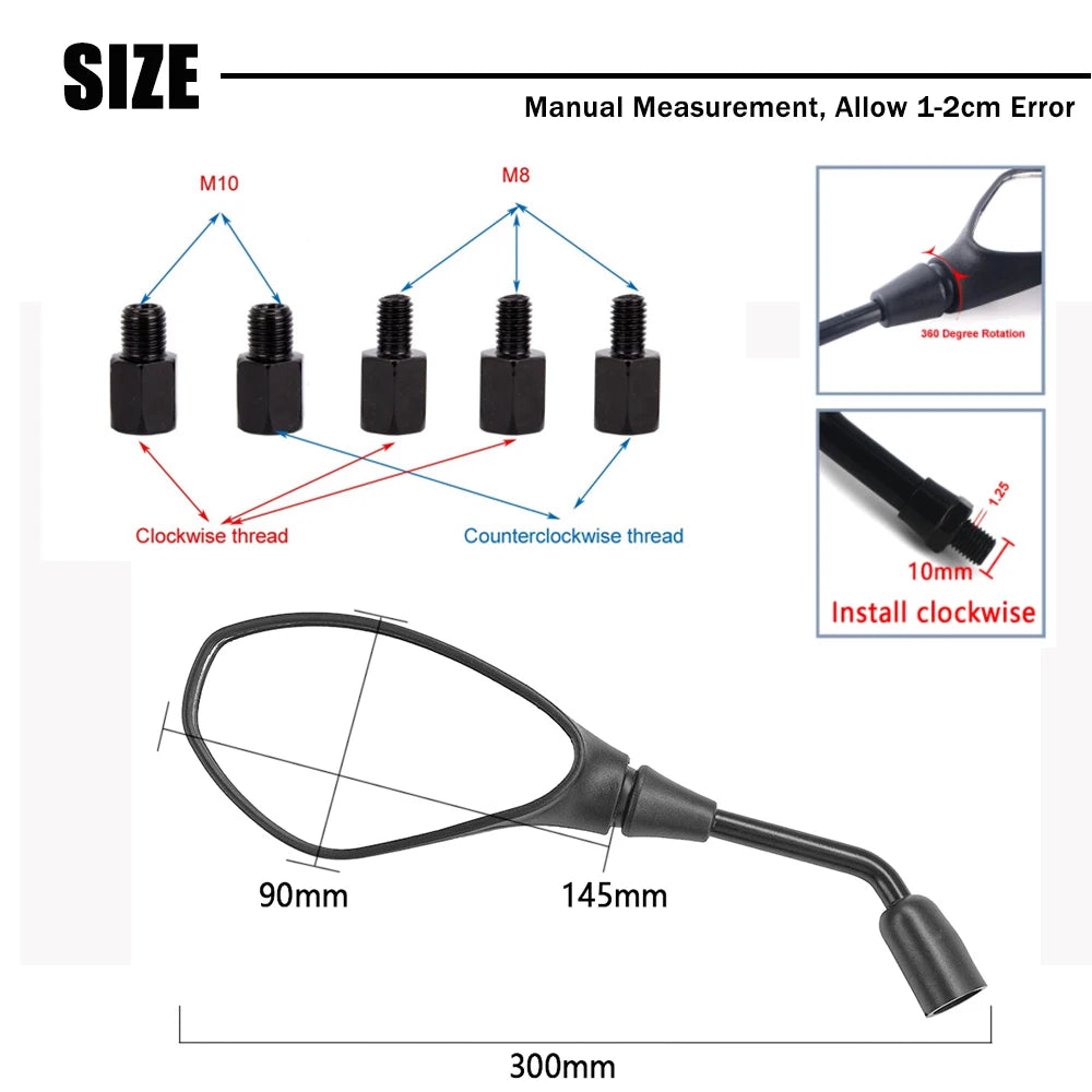 For BMW R 1200 1250 GS Adv F850GS F800GS F750GS G310GS G310R S1000XR F900 XR/R Motorcycle Side Rear View Mirror Rearview Mirror