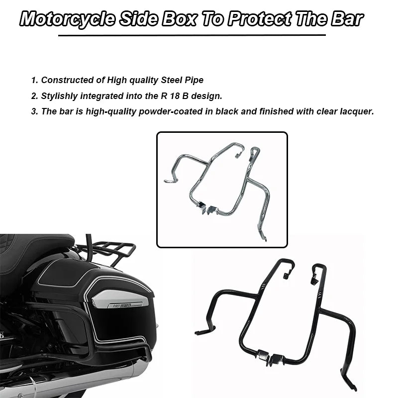 R 18 B Motorcycle Luggage Cases Saddlebags Tool Box Storage Trunk Crash Bar Bumper Fit For BMW R18B R18TC R18 TC R18 B 2021 2022