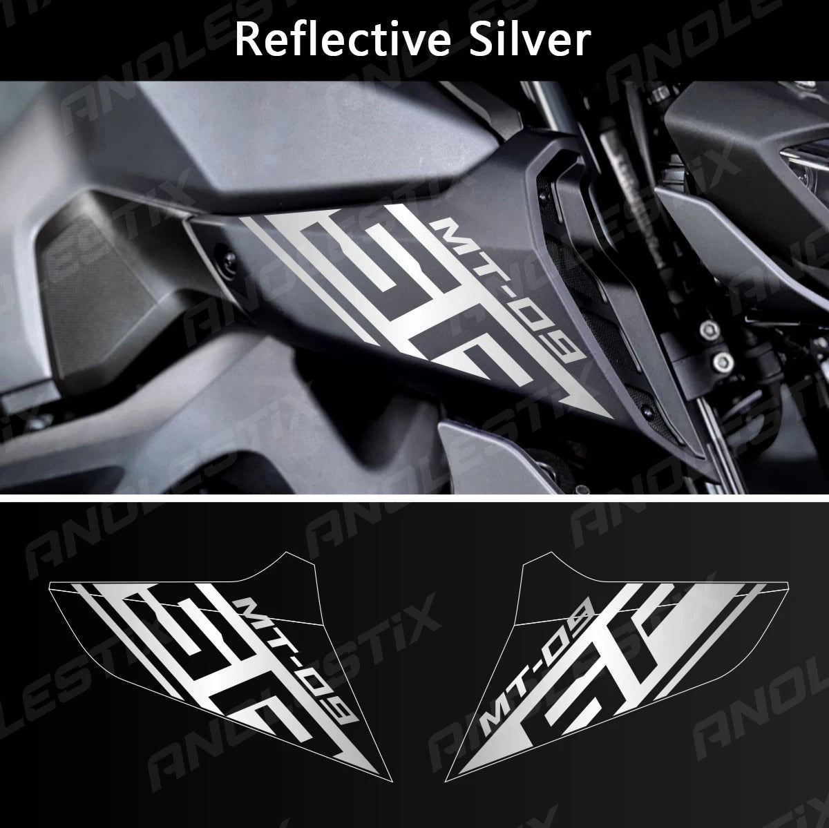 AnoleStix Reflective Motorcycle Logo Set Air Inlet Emblem Decals For YAMAHA MT09SP MT-09SP 2018 2019 2020 2020