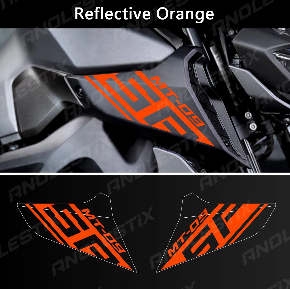 AnoleStix Reflective Motorcycle Logo Set Air Inlet Emblem Decals For YAMAHA MT09SP MT-09SP 2018 2019 2020 2020