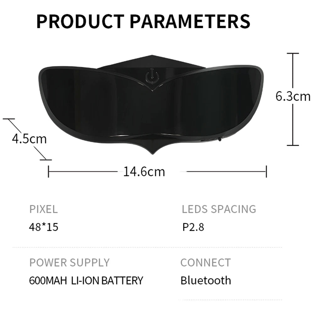 Smart LED Helmet Display (Without Helmet) - Bicycle Helmet LED Display, Ebike Helmet with App, Cycling Helmets with Turn Signals