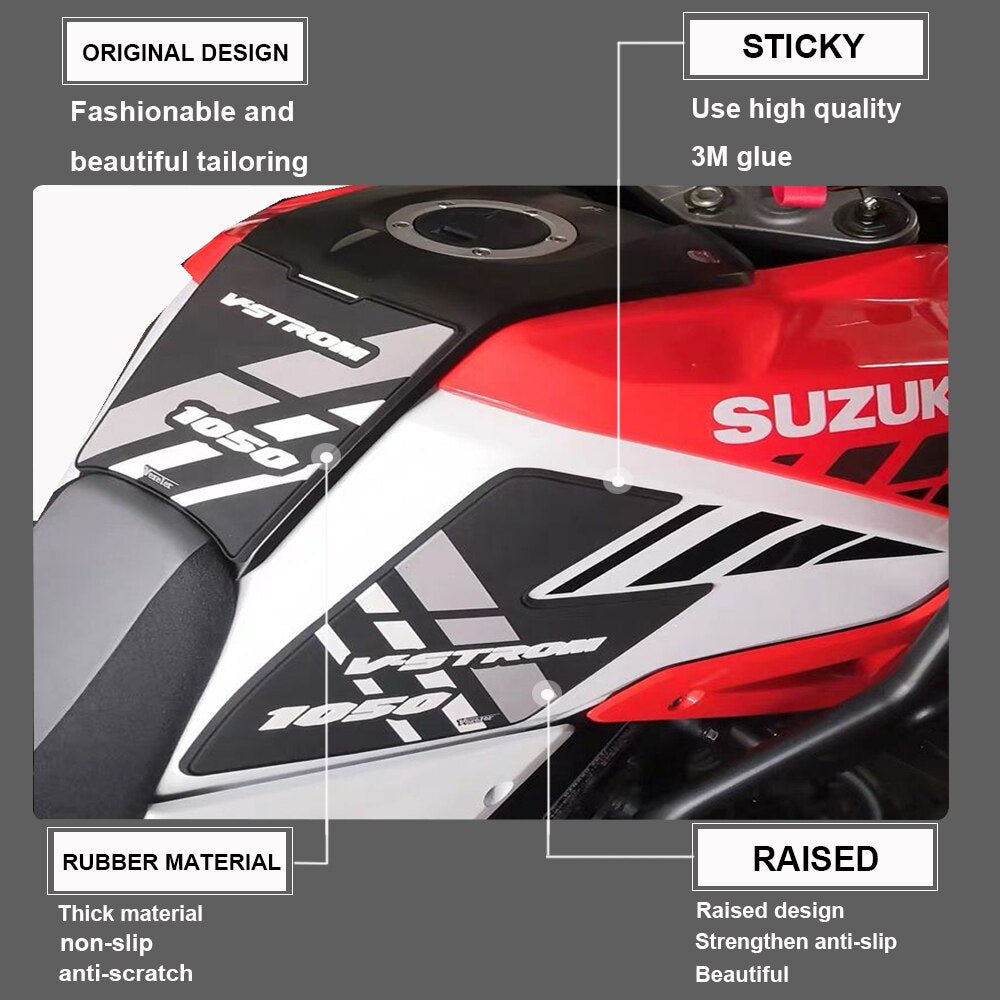 Motorcycle Non-slip Side Fuel Tank Stickers Waterproof Pad Rubber Sticker For Suzuki 1050 V-strom DL1050 XT V strom dl 1050xt