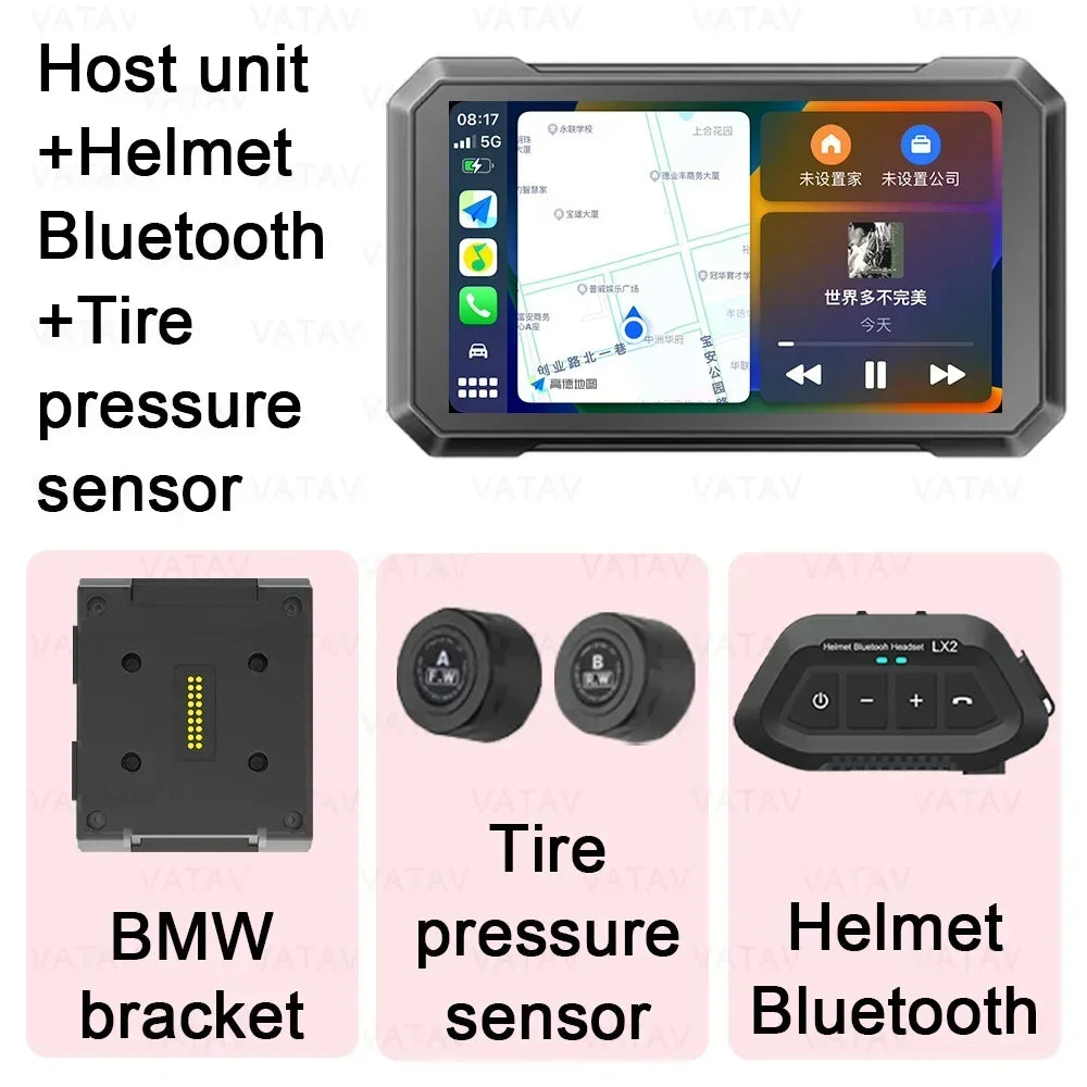 C7 For BMW R1200GS R1250 R1300GS Touch Outdoor Waterproof Sunsceen External Portable Motorcycle Navigator CarPlay Android Auto