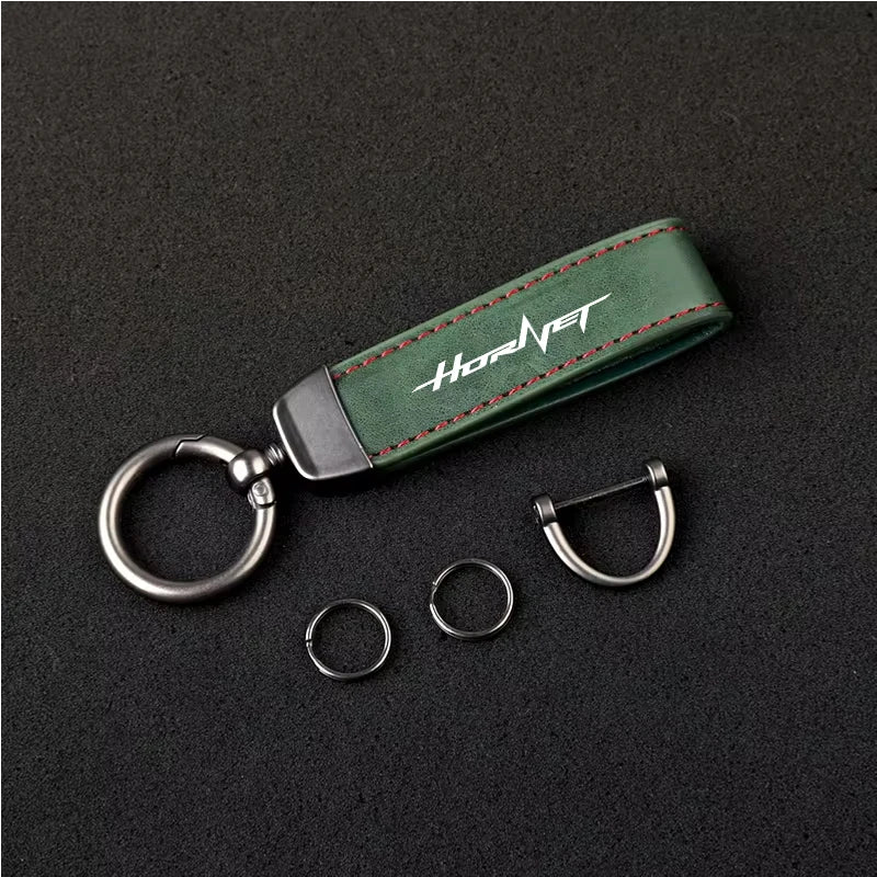 1PCS Motorcycle Metal PU Leather Motorcycle Keychain Ring Accessories For HONDA CB250 Hornet  CB750 CB600F CB 750 Accessories