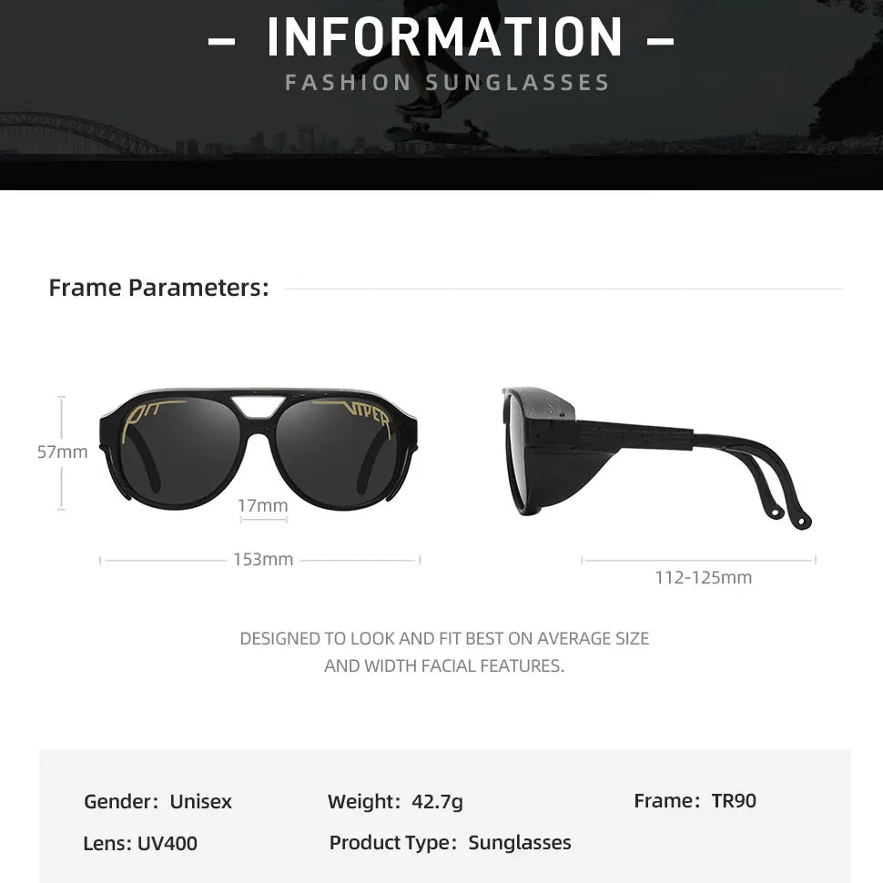 UV400 Sunglasses Men Women Pit Viper Designer Steam Punk Eyewear Vintage Sun Glasses Retro Goggles Adult Steampunk