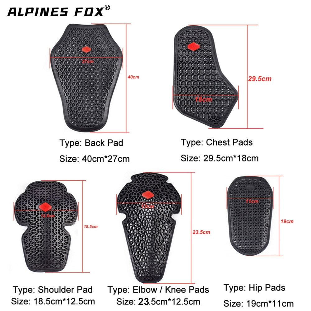 CE Approved Motorcycle Shoulder Elbow Back Protector Pad Universal Motorbike Chest Pads Soft Motorcycle Jacket Insert Armor