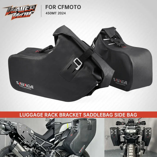 Waterproof Motorcycle 2pcs Saddlebag Travel Bags For CFMOTO 450MT 2024 Side Bag Storage Pannier Luggage Bracket Support MT450