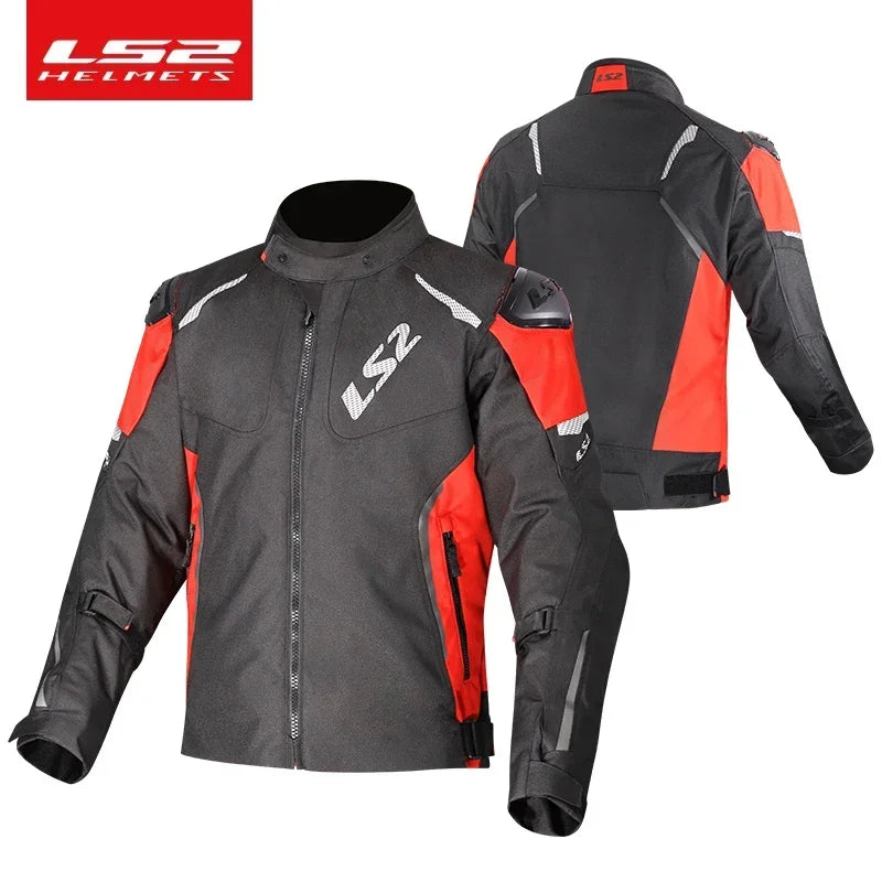 LS2 Winter Waterproof Motorcycle Jacket Men Women CE Certified Riding Jacket Warm Protective Gear with Removable Thermal Liner