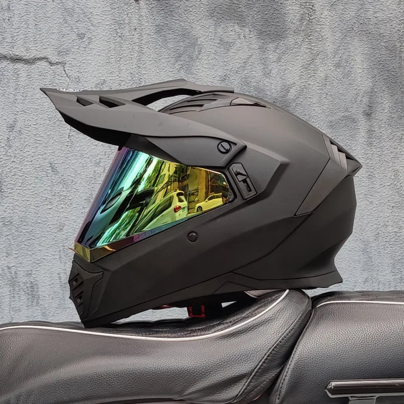 ORZ off-road ATV motorcycle helmet certified with brown lens, full face CASCO off-road motorcycle anti glare