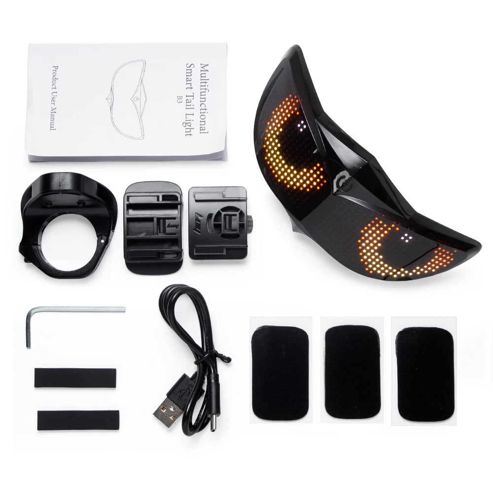 Smart LED Helmet Display (Without Helmet) - Bicycle Helmet LED Display, Ebike Helmet with App, Cycling Helmets with Turn Signals