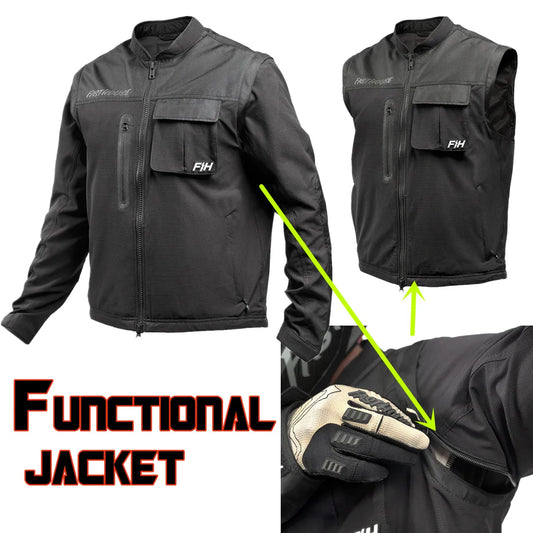 2024 Moto Podium Fxr Seeker Black Off-Road Jacket Motorcycle with zip-off sleeves Vest Motocross Race Wear MX Dirt Bike Jacket