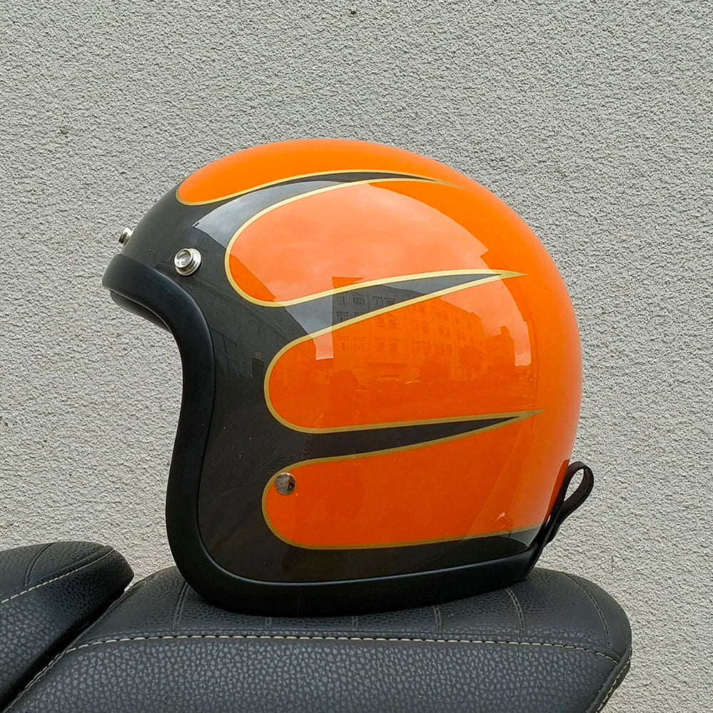 Genuine Vintage TT&COCASCOS Fashion Motorcycle Helmet Retro Scooter Riding Open Face 3/4 Jet Casco Moto Capacete DOT Approved