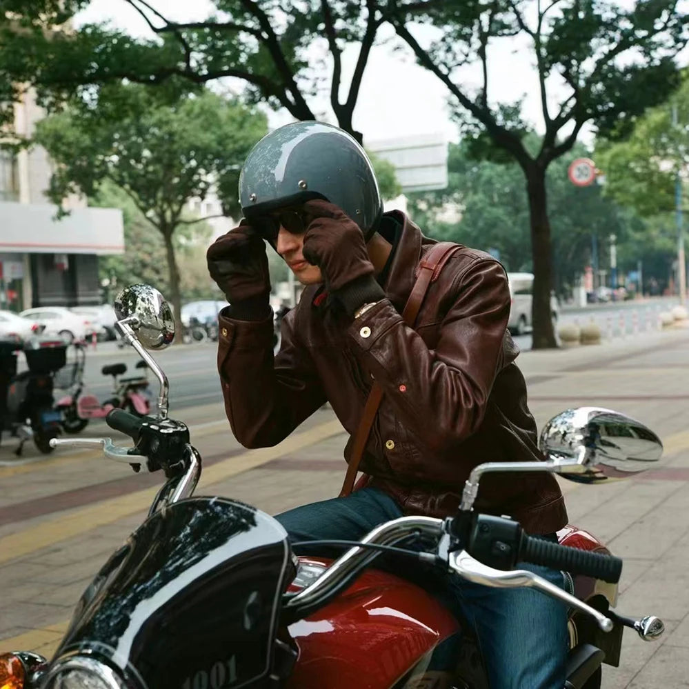 Retro 500TX Open Face Motorcycle Helmet Genuine Vintage Scooter Riding 3/4 Jet Casco DOT Approved Moto Capacete BLD