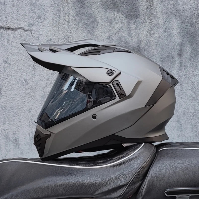 ORZ off-road ATV motorcycle helmet certified with brown lens, full face CASCO off-road motorcycle anti glare