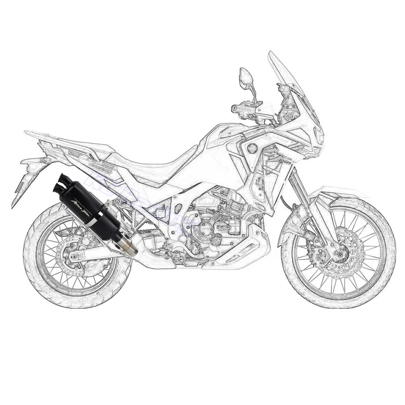 AfricaTwin 2020 2021 2022-2024 Motorcycle Exhaust Middle Link Pipe Dual Exit Muffler DB Killer Escape for Honda CRF1100 CRF1100L