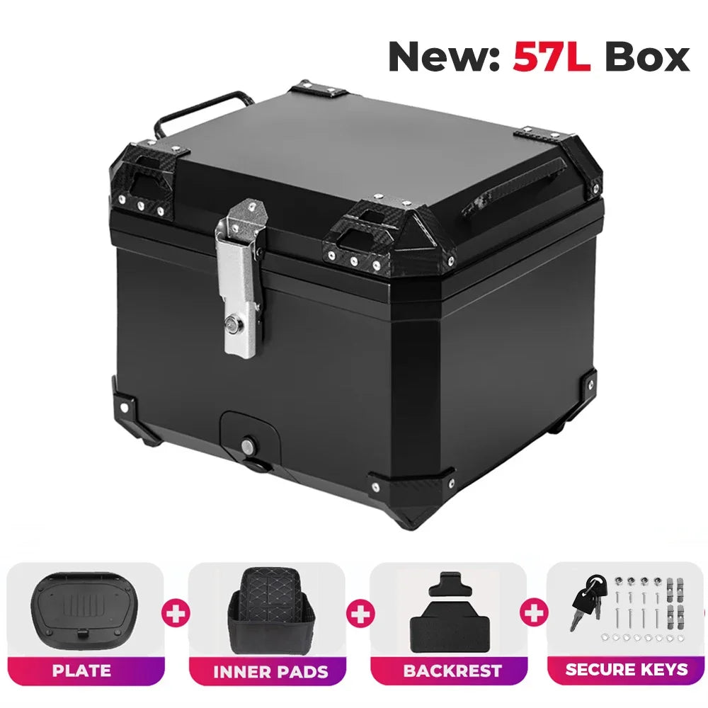 45L Motorcycle Helmet Box Universal Top Tail Rear Luggage Storage Tool Cases Lock For BMW R1200GS R1250GS R1200GS 1200 GS LC ADV