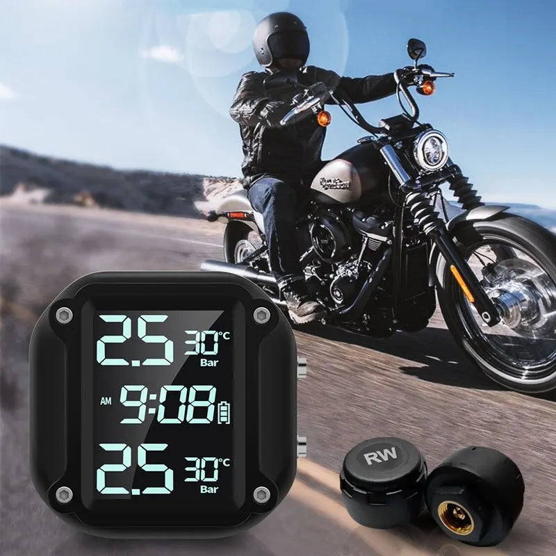 M5 Combination Motorcycle Tire Pressure Monitor Digital Display External Motorcycle Wireless Tire Pressure Detector