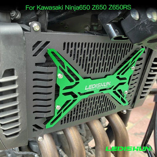 Motorcycle Radiator Grille Guard Cover Protector Radiator Guard compatible with Kawasaki Ninja650 (EX650K) Z650 (ER650H) 17-2024