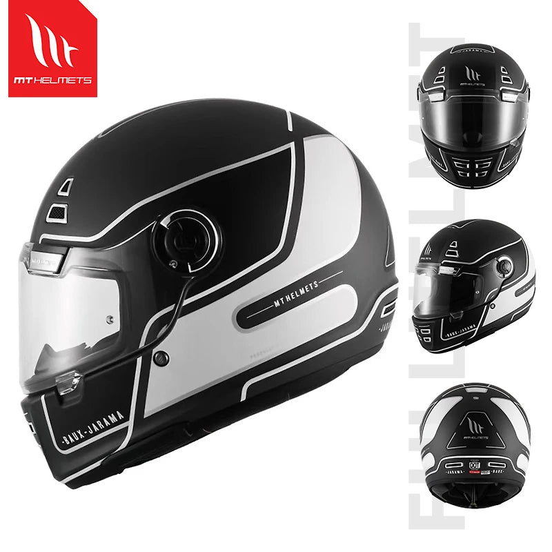 MT Jarama SV Retro Helmet Cruise Motorcycle Vintage Full S Helmet ECE2206 DOT Casco MT Cafe Racer Helmet for Triumph Thruxton R