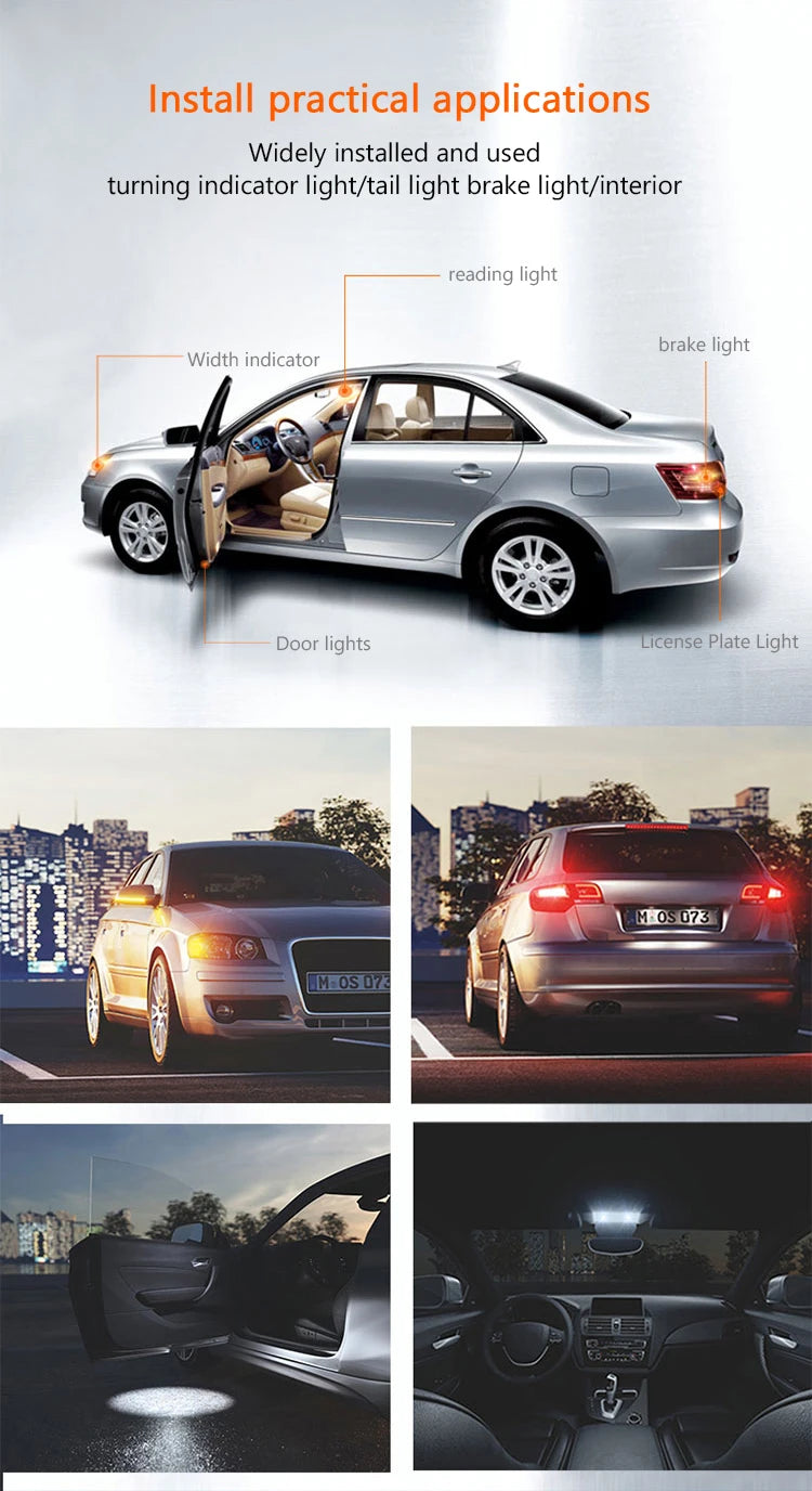 OSRAM LED T10 6000K W5W 194 LEDriving SL Advance 6000K White Car Reading Bulbs Door Lamps Interior Light 12V 1.5W 2980CW, Pair