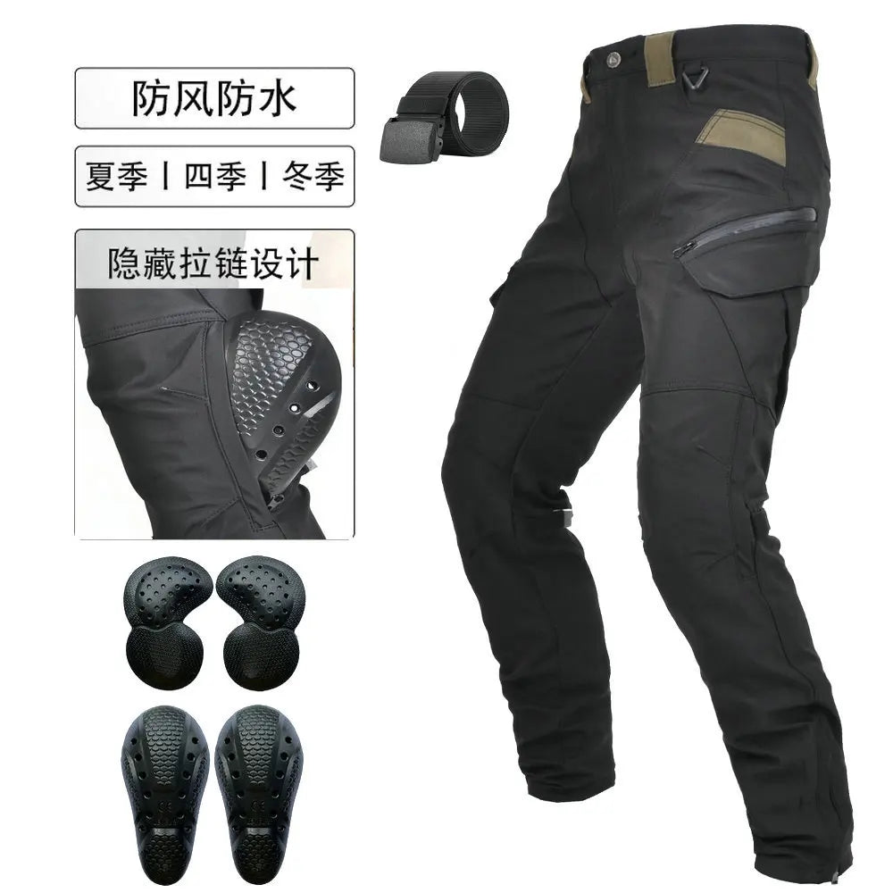 Motorcycle Pants All-season Waterproof Windproof Double-layer Breathable High-waisted Motor Riding Pants Anti-drop Pants For Men