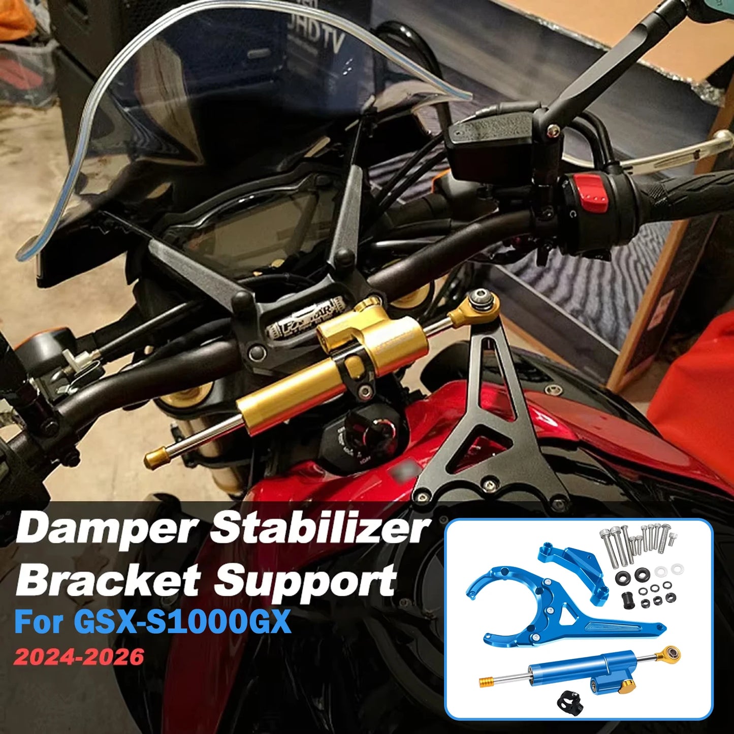 Steering Damper Stabilizer Bracket Mount Motorcycles Accessories  For GSX-S1000GX GSX-S 1000 GX 2024 2025 2026 GSXS1000GX