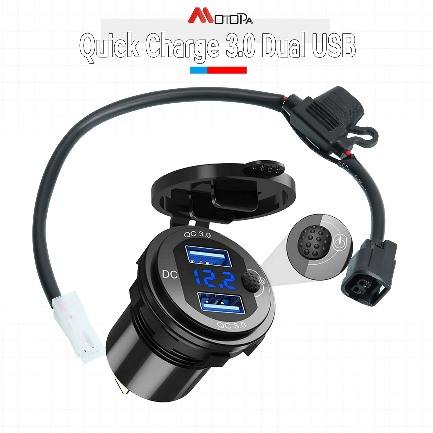 Motorcycle for CRF1100L Quick Charge 3.0 Dual USB charger For Honda Africa Twin 1100 2024 CRF1000L CRF1100L