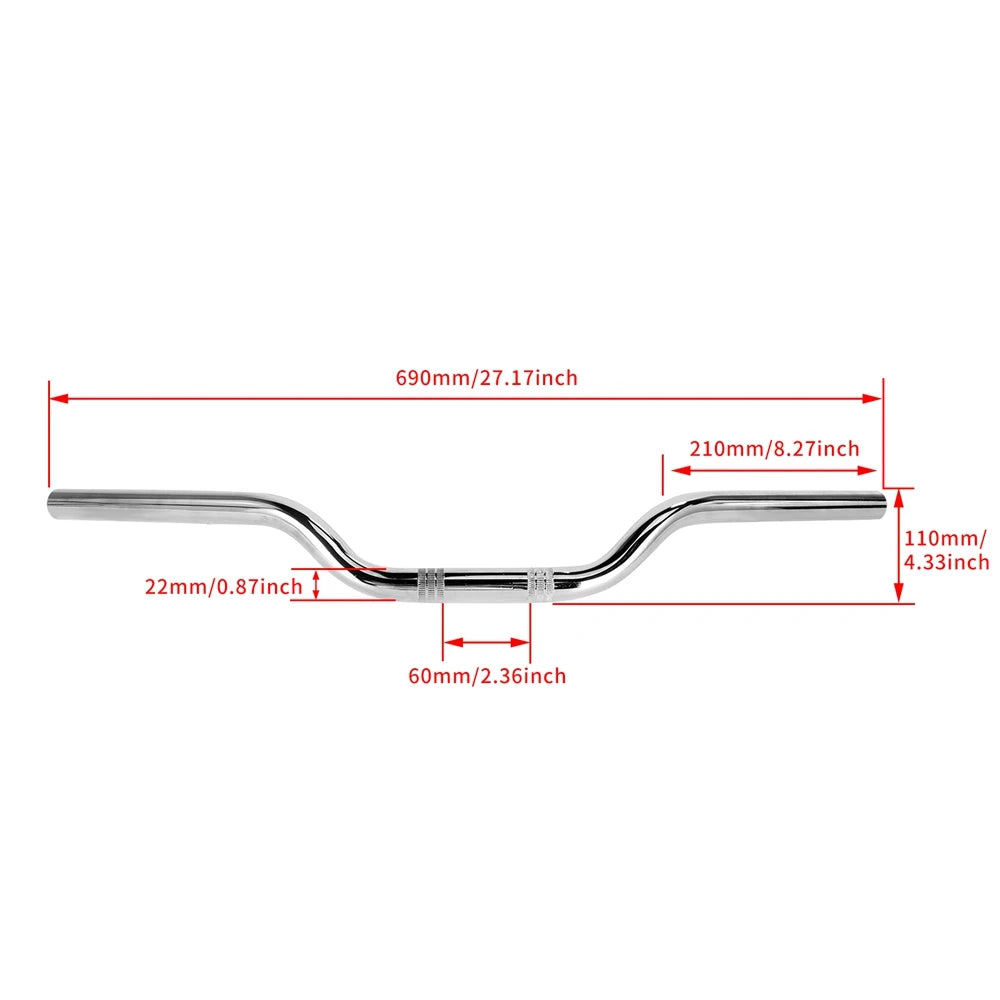Universal 22MM 25MM Motorcycle Bike Tracker Style Bar Handlebar Cafe Racer Old School For Honda Yamaha Suzuki Custom