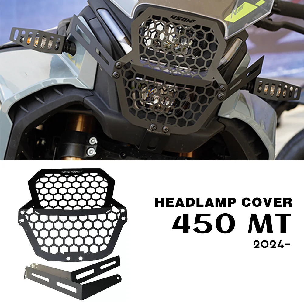 for CFMOTO 450MT Accessories Headlamp Protectors 450 MT Turn Signal Guards MT450 Exhaust Cover MT 450 Front Shock Shield