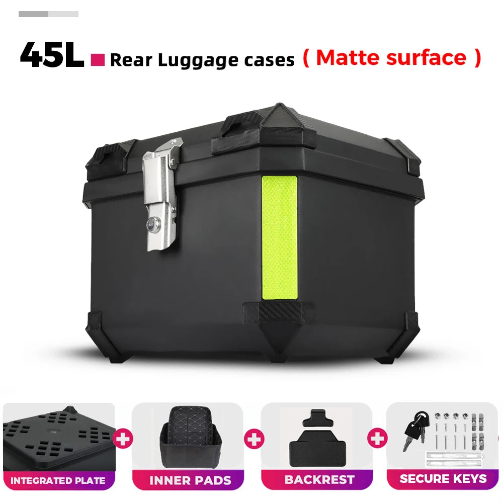 45L Motorcycle Helmet Box Universal Top Tail Rear Luggage Storage Tool Cases Lock For BMW R1200GS R1250GS R1200GS 1200 GS LC ADV