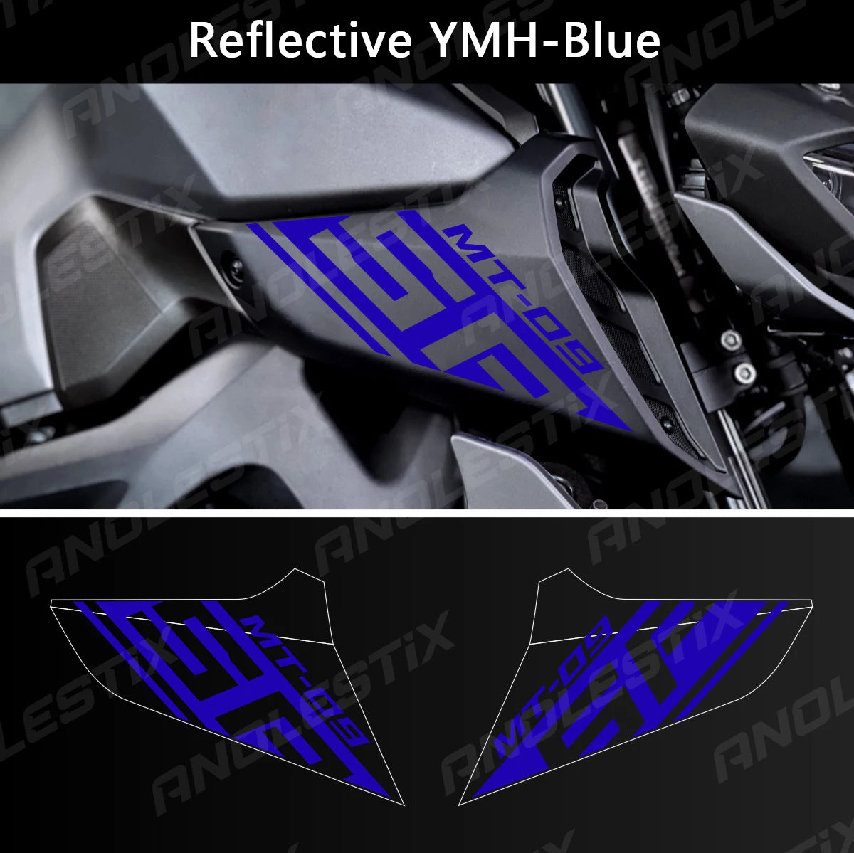 AnoleStix Reflective Motorcycle Logo Set Air Inlet Emblem Decals For YAMAHA MT09SP MT-09SP 2018 2019 2020 2020