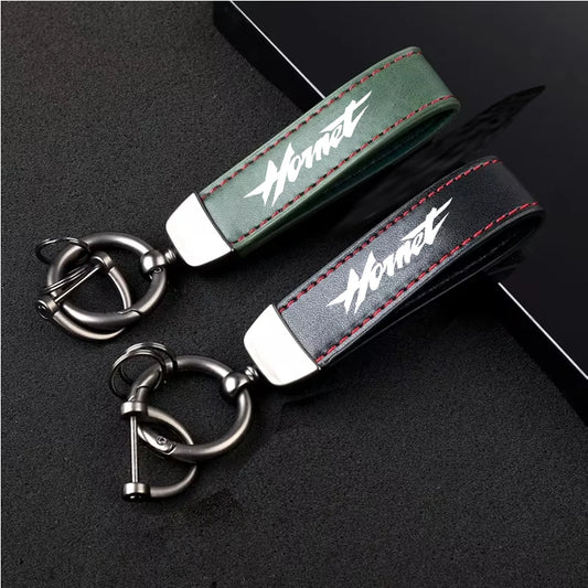 1PCS Motorcycle Metal PU Leather Motorcycle Keychain Ring Accessories For HONDA CB250 Hornet  CB750 CB600F CB 750 Accessories