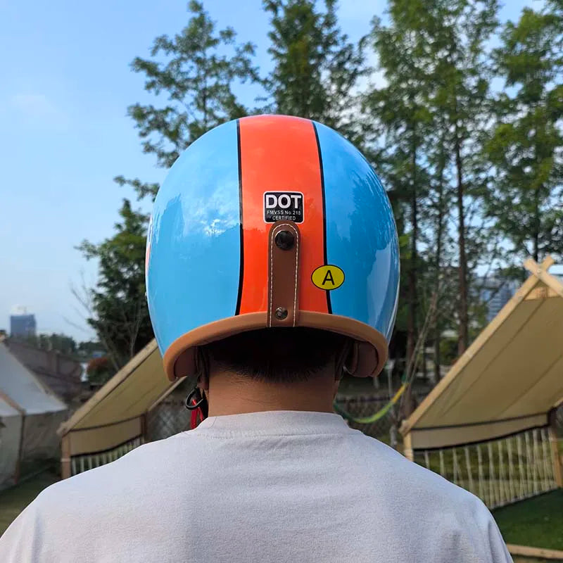 Newly Launched Vintage Motorcycle Helmet DOT Certified Synthetic Leather 3/4 Helmet Jet Mask Helmet 508