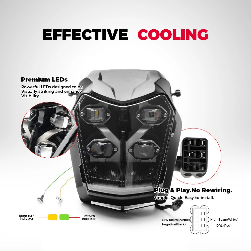Motorcycle LED Headlight For YAMAHA Tenere 700 Rally World Raid XTZ700 T7 Head Lights Assembly Lamp Integrated Turn Signal E24