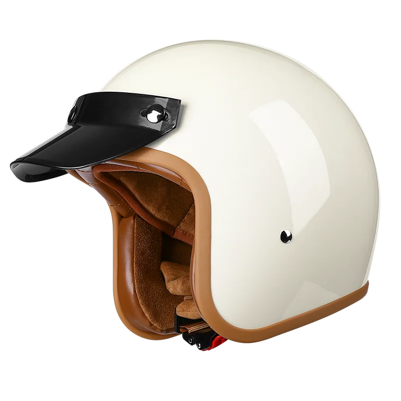 Newly Launched Vintage Motorcycle Helmet DOT Certified Synthetic Leather 3/4 Helmet Jet Mask Helmet 508