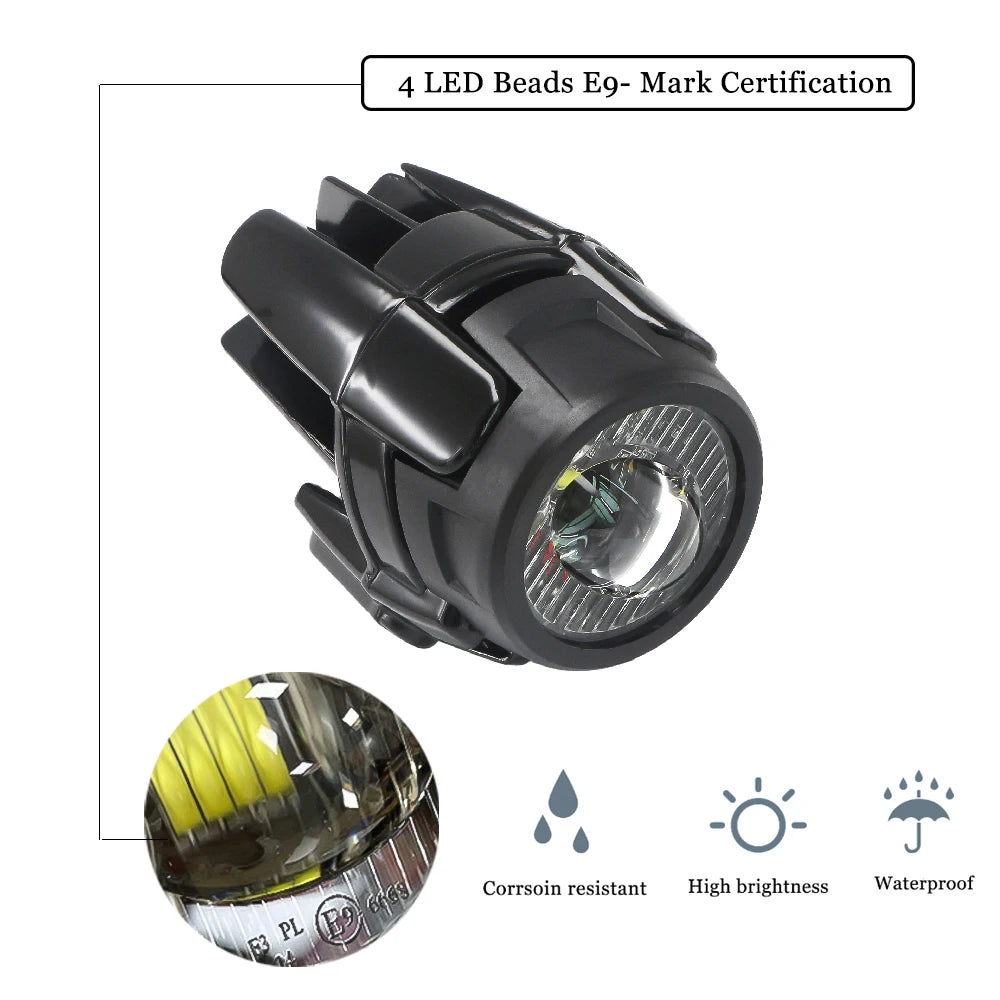 2014-2022 For Kawasaki Benelli etc Motorcycle LED Auxiliary Light Car Fog Light Assemblie Driving Lamp Spotlight Holder