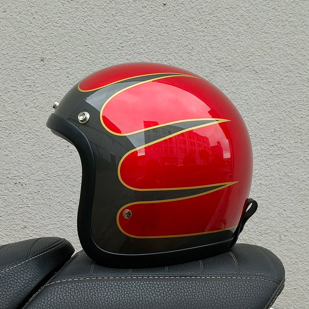Genuine Vintage TT&COCASCOS Fashion Motorcycle Helmet Retro Scooter Riding Open Face 3/4 Jet Casco Moto Capacete DOT Approved