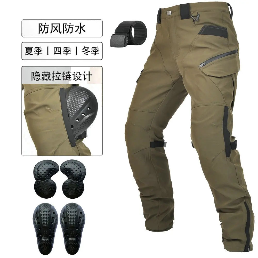Motorcycle Pants All-season Waterproof Windproof Double-layer Breathable High-waisted Motor Riding Pants Anti-drop Pants For Men