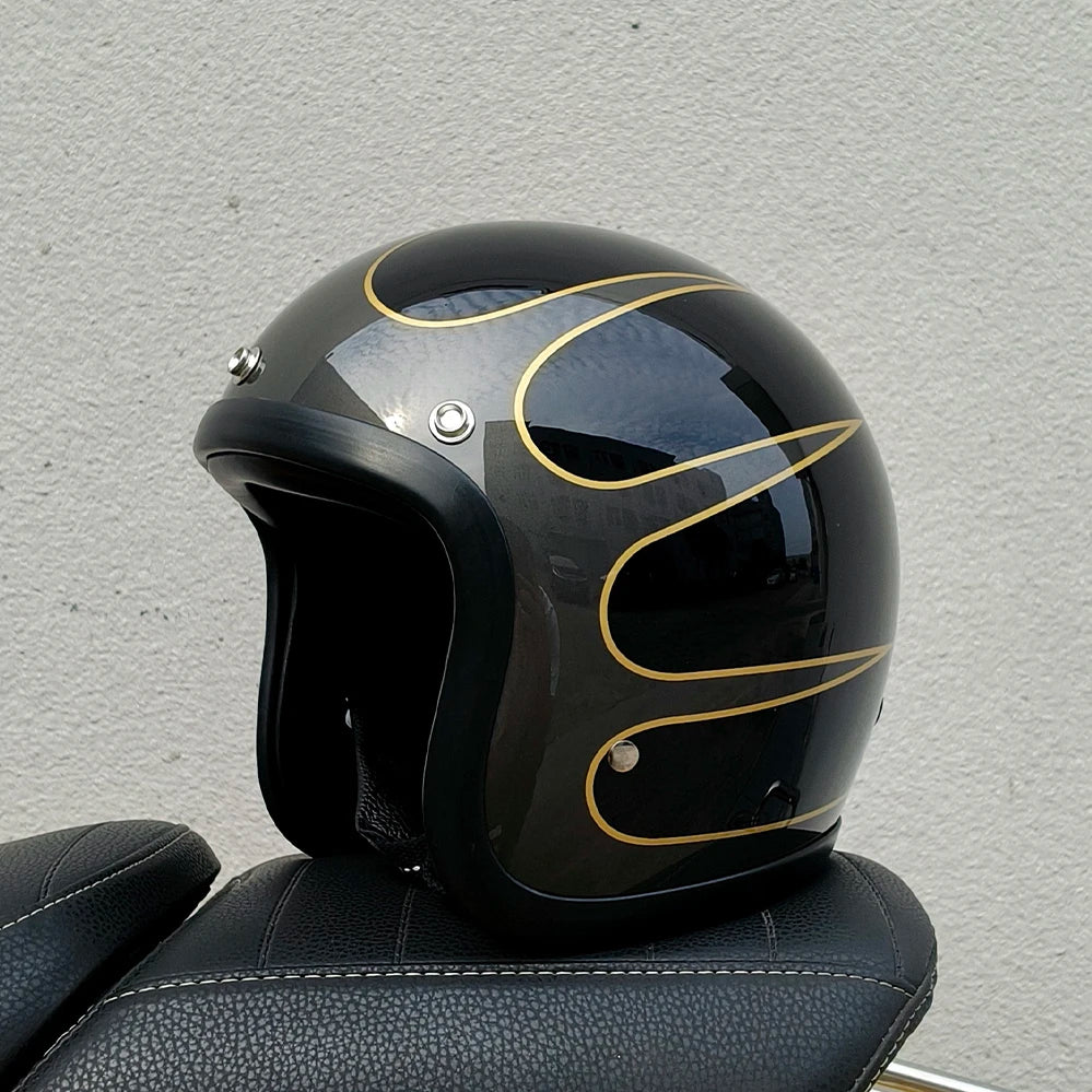 Genuine Vintage TT&COCASCOS Fashion Motorcycle Helmet Retro Scooter Riding Open Face 3/4 Jet Casco Moto Capacete DOT Approved