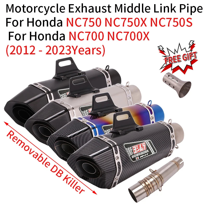 For Honda NC700 NC700X NC750 NC750X NC750S 2012 - 2023 Motorcycle Yoshimura Exhaust Muffler Mid Link Pipe Carbon DB Killer