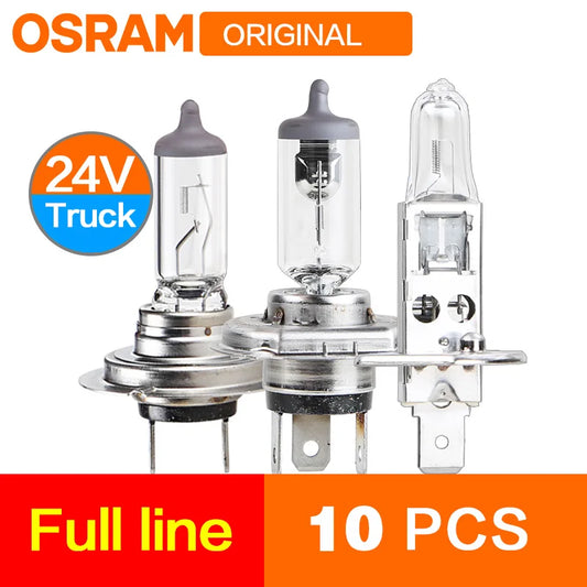 24V Headlight Trucks Bus Osram Lamps Low beam High beam Fog original 10pcs  H1 H4 H7 H3 70w 100w