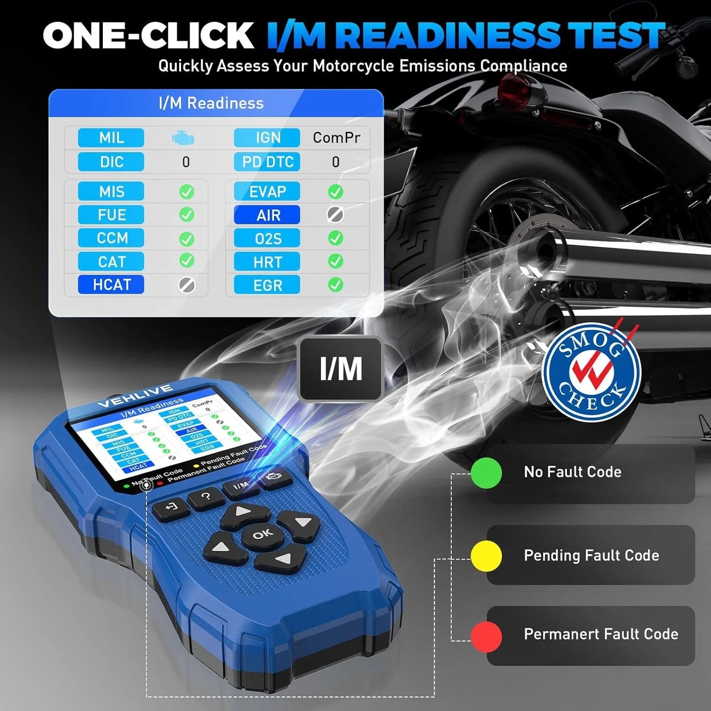 Motorcycle OBD2 Scanner Diagnostic Tool OBDII Cars BatteryTester Engine Fault Code Scanner Cars Code Reader For Honda For Suzuki