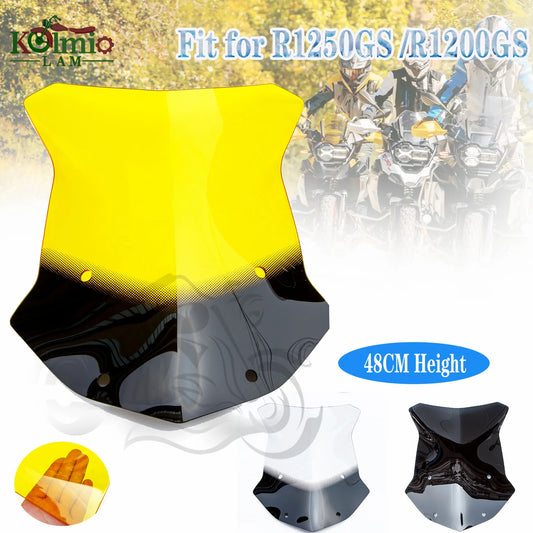 Fit For 2013 - 2022 R1200GS R1250GS Adventure Motorcycle 48CM Windscreen Windshield R 1200GS R 1250 GS LC 2018 2019 2020 2021