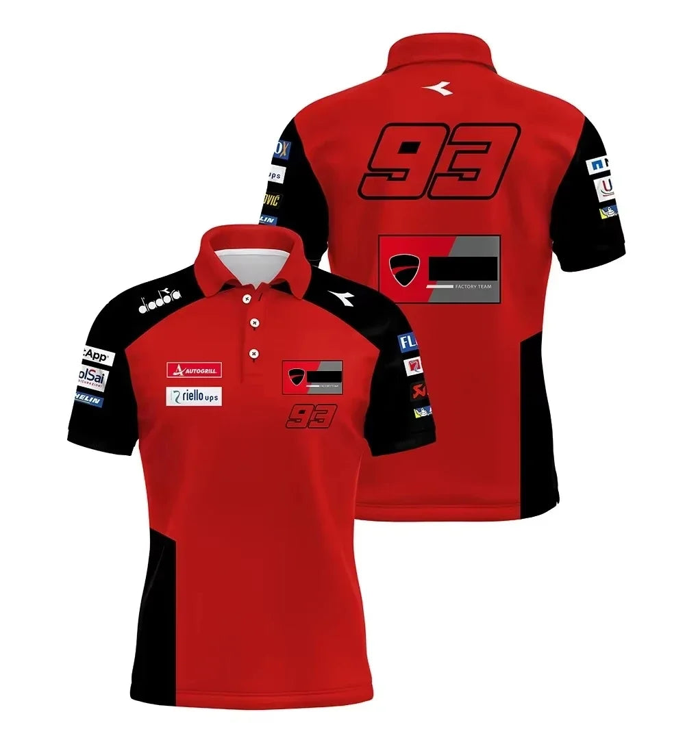 No.93 Rider Polo Shirt For Mens 2025-26 New Moto Gp Outdoor Extreme Sports Motorcycle Quick Drying Riding Suit Tees