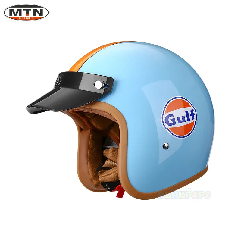 Newly Launched Vintage Motorcycle Helmet DOT Certified Synthetic Leather 3/4 Helmet Jet Mask Helmet 508